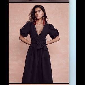 Amber Sakai Black Dress Short Sleeve V Neck NWT Size US 8